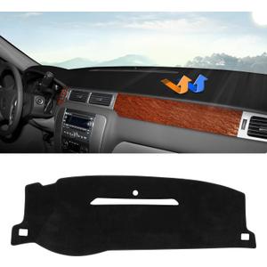 Autorder Dashboard Cover Mat for 2007-2013 Chevy Silverado Sierra,2007-2014 Chevy Tahoe Suburban Denali Avalanche&GMC Yukon/XL Without Dash Speaker&Only One Glove Box Accessories Velvet Dash Cover