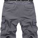 Jessie Kidden Mens Outdoor Casual Expandable Waist Lightweight Water Resistant Quick Dry Fishing Hiking Shorts (Gray, XL)
