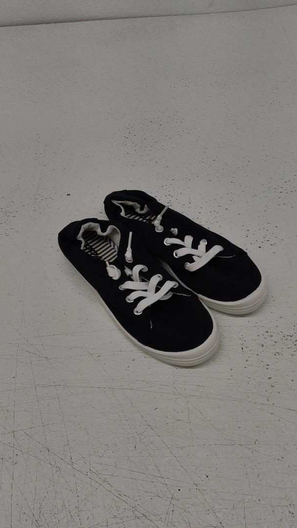 Soda Flat Women Shoes Linen Canvas Slip On Sneakers Lace Up Style Loafers Zig-S 6.5