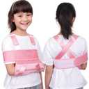 Kids Upper Extremity Sling, Breathable & Comfort Arm Sling Shoulder ImmobilizerAdjustable Arm Sling for Elbow Injury (Pink-XS)