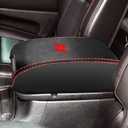 YOSRTER for Dodge Durango Accessories 2011-2018 2019 2020 Center Console Armrest Cover Interior Box Anti-Scratch Leather Central Armrest Decoration (Carbon Fiber Red