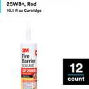 3M Fire Barrier Sealant CP 25WB+, Red Color, One-Component, Gun-Grade, Latex-Based, Intumescent Material, 10.1 fl oz Cartridge