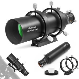 Astromania Guide Scope 60mm FMC Compact Finder Guide Scope Kit with Double Helical Focuser Compatible with 1.25 inch Eyepiece for Astronomical Telescope & Auto Guiding Cameras for Astrophotography