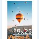 JCJMY 19x25 Picture Frame with 16x22 Mat, Display Photo 16x22 with Mat or 19 x 25 Without Mat, Wall Hanging Large 19 by 25 Poster Frame with Plexiglass, White