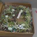 DN DECONATION Easter Bunny Spring Wreath with Egg, Twig and Berries Green Rabbit Easter Wreath for Front Door Decorations Home Farmhouse Outdoor Indoor Wall Mantel Window