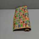 Kraft Wrapping Paper Roll Colorful Text Happy Birthday Design Perfect for Birthday Holiday Wrap 17 inch X 33 feet