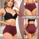 LEVAO Women's Tummy Control Underwear High Waisted Seamless Panties - Postpartum Briefs No Show Shaper S-3XL 4 Pack (L)