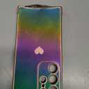 ZTOFERA for Samsung Galaxy S24 Ultra Case 6.8 inch,Cute Colorful Iridescent Plating Edge Case with Love Hearts Pattern,Camera Lens Protection Shockproof Phone Case for Women Girls,Iridescent Violet