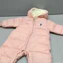 BYFRI Baby Boys Girls Snowsuit Newborn Cozy Winter Coat Infant Bear Hooded Jumpsuit Toddler Snow Outfit for 0-6 Months (Pink)