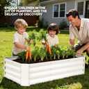 ZORMY 2 Pcs 4x2x1ft Galvanized Raised Garden Bed Outdoor, Metal Planter Boxes with Easy Assembly, Planter Raised Beds for Gardening, Flower, Plants, Vegetable, Herb - White