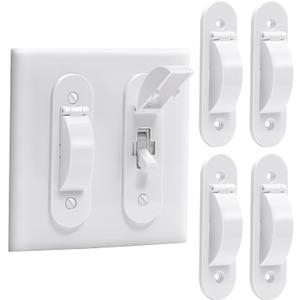 Wall Switch Guard, Child Proof Light Switch Cover Guard | Toggle Style | Light Switch Protection | Keep Toggle Switch in On or Off Position | 4 Pack, White