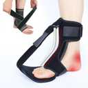 Plantar Fasciitis Night Splint, Foot Drop Brace Adjustable Dorsiflexion With Ankle Brace Relief For Heel Spurs Achilles Tendonitis Ultra Light Sleep Friendly Design (Black, Medium)