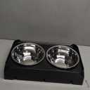 COMESOON Elevated Dog Bowls, 4 Height Adjustable Raised Bowl Stand with 2 Thick 50oz Stainless Steel Food Bowls Non-Slip Feeder Adjusts to 3.7'', 9.2'', 10.75'', 12.36'' Black, (DB-W01) (8" for Medium Dogs)