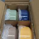 Ceramic Bowls with Lids: 20 oz Microwave Safe Food Storage Containers for Soup, Salad, Cereal, Leftovers, Meal Prep, Lunch, Picnic, Camping, Serving - Airtight, Multicolor, Set of 4 (5 inch)