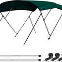 Leader Accessories 10 Colors 3 Bow 4 Bow Bimini Top Cover for Boat Includes 4 Straps 2 Rear Support Poles Mounting Hardwares Storage Boot with 1" Aluminum Frame