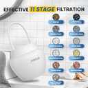 PUREPLUS Bathtub Bath Water Filter for Tub with 1 Extra Replacement Filter,11 Stages Kinder Filter,2500 Gallons Filtration,Remove Contaminants,Softer Skin & Hair,Reduce Chlorine & Heavy Metal,BPA Free