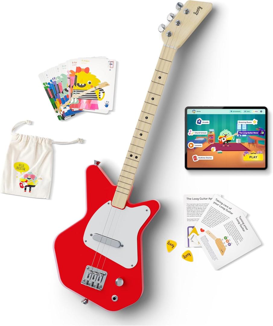Loog Pro Electric Kids Guitar Ages 6+ Learning App and Lessons Included