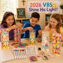 Cinrobiye 12 Set 2026 Illumination Station Vbs Crafts Christian Lantern Craft Kit with LED Light Jesus is the Light of the World DIY Suncatcher Lantern Set for Holiday Church Sunday School Activities