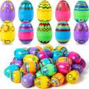 JOYIN 36PCS 2.3" Printed Empty Colorful Plastic Eggs Fillable, Bright Plastic Eggs Bulks for Festival Hunt, Filling Treats, Party Favor, Basket Stuffers, Classroom Prize Supplies