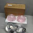 Pink Glass Pendant Lights Kitchen Island Globe Pendant Light Fixtures Modern Pendant Lighting for Bedroom Living Dining Room Light Fixture (5.9 in, 2 Pack)