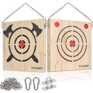 Axe Throwing Wooden Target & Knife Throwing Wooden Target with Steel Chain