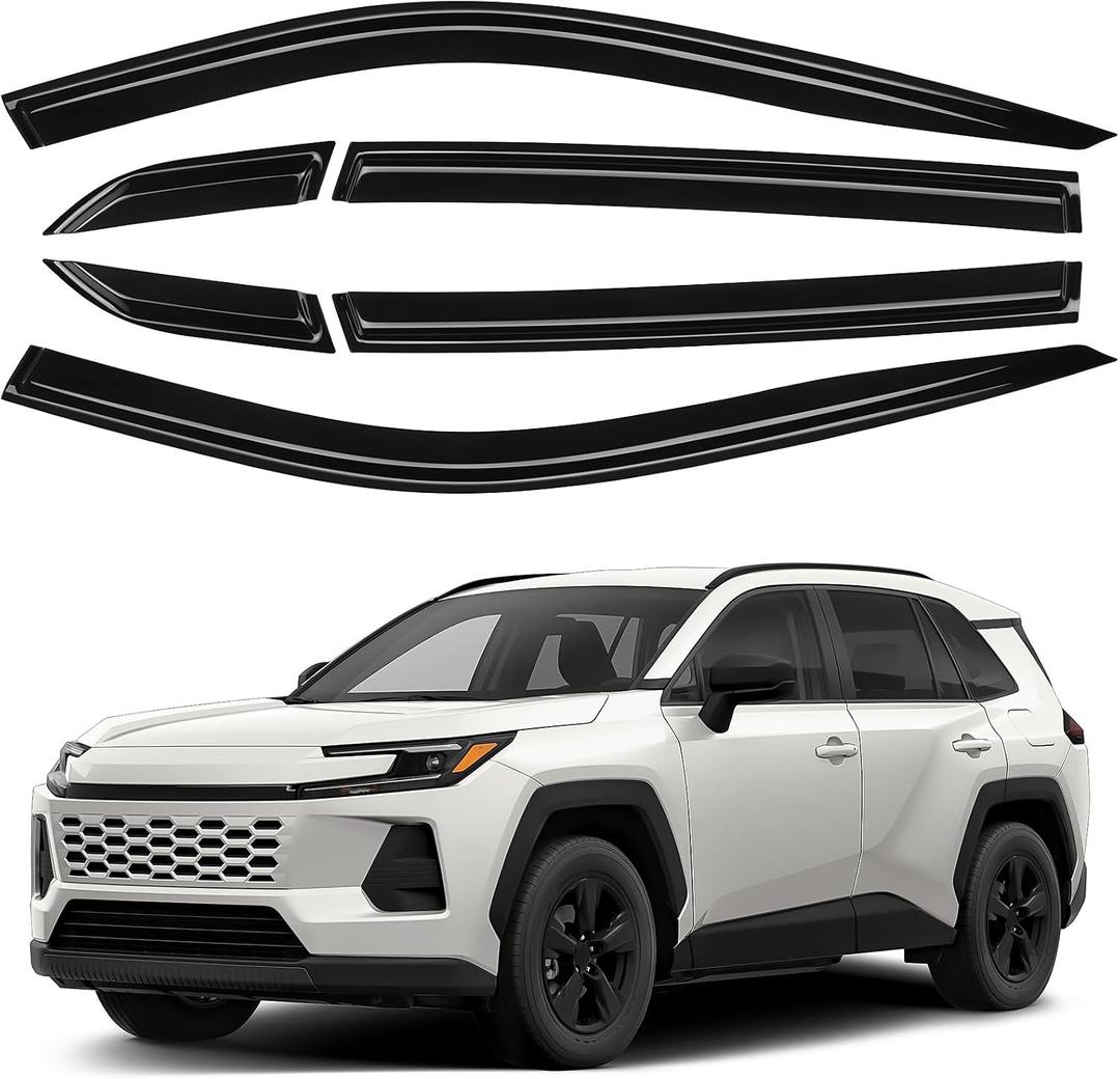 Window Visor for Toyota RAV4 2026 2027 LE/SE/XLE/XSE/Woodland/Limited Accessories, Outside-Mount Rain Guards Window Visors Dark Smoke 4PCS