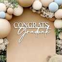 Wooden Congrats Graduate Wall Sign for Backdrop, Mastered It Grad Party Supplies, Class of 2026 Graduation Party Wall Decoration for Balloon Arch Backdrop