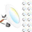 Sunco 12 Pack 4 Inch LED Flat Recessed Light, Retrofit Ceiling Can Lighting, 800 LM, Selectable CCT 2700K/3000K/4000K/5000K, Dimmable, 10W=60W, 50,000 Lifetime Hours UL