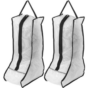 4-Pcs Boot Storage Cases with Zipper for Shoes - Clear PVC Pouch