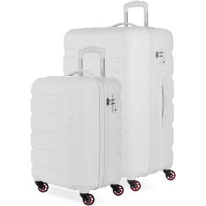 SwissGear 7366 Signature Hardside Expandable Luggage with Spinner Wheels, TSA Lock, Cup-Holder, White, 2-Piece Set (19/27)