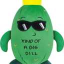 Pickle Stuffed Animal Plush Toy - Pickle Plush Toy, Cucumber Plush Plant with Sunglasses and Yellow Corolla, Positive Toys Gift for Friends Kids, Home Office Decor, Birthday Christmas