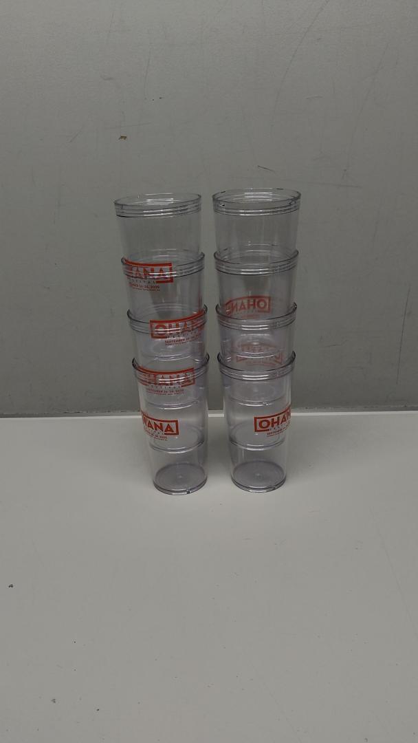 Customized, Humanitarian aid Glass Plastic Cups, Pack of 8