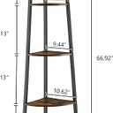 Hoctieon Corner Shelf, 5-Tier Corner Bookshelf, Rustic Ladder Shelf, Industrial Display Stand for Living Room, Kitchen, Home Office, Balcony, Small Space, Metal Frame, Rustic Brown