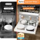 2 Pack Pull out Cabinet Organizer Expandable Width(12"-20") and 21"Depth, No Drill Adjustable Slide Out Drawers for Kitchen, Cabinets With 3 Slide Rails,Magnetic Panel, Adhesive Roll out Shelves