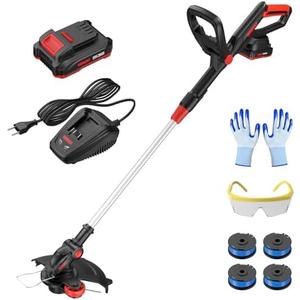 String Trimmer Cordless with Auto Feed,20V Battery Powered 13" Edger and Weed Trimmer,2 in 1 Electric Grass Trimmer,2.5Ah Battery and Fast Charger Included (Black) String Trimmer Cordless with Auto Feed,20V Battery Powered 13" Edger and Weed Trimmer,2 in 1 Electric Grass Trimmer,2.5Ah Battery and Fast Charger Included (Black)