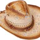 Livingston Men & Women's Woven Straw Cowboy Hat w/Hat Band