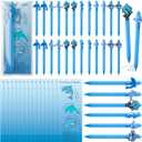 24 Sets Employee Appreciation Gifts Bulk Inspirational Dolphin Ballpoint Pens with Motivational Cards Retractable Black Ink Pen for Coworker Staff Teacher Employee Office Party Favor