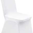 50PCS White Chair Covers, Wrinkle Resistant, Elastic Stretch and Washable, Stretch Polyester Spandex Slipcovers Folding Chair Covers for Party, Wedding, Dining, Banquet, Event