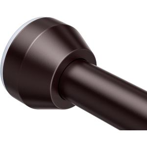 TEECK Shower Curtain Rod, 32-65 inch Adjustable Tension Spring, 1 Inch Shower Curtain Rod Tension, Anti-Slip, Rust-Proof, No Drilling, for Bathroom, Brown