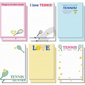 Ctosree 12 Pcs Tennis Gifts for Men Women Funny Sticky Notes Memo Pads for Daily Use Tennis Party Favors Decorations Supplies