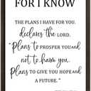 FZMHASLWW Christian Jeremiah 29 11 Wall Decor 24"16" Scripture Sign Jesus Bible Verse Quotes Master Bedroom Family Wood Framed Wall Hanging Art (Black) (For I Know The PlansBlack))