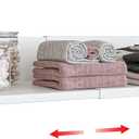 Expandable Under Cabinet Shelf Organizer with 0.94-Inch Thick Clips, Heavy Duty Extendable Under Shelf Storage Basket for Pantry or Laundry Room, White, 1 Pack, Interior: 4.13" H x 7.2" D