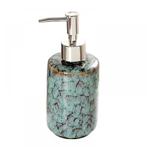 jessie Hand Soap Dispenser,Green Ceramic Liquid Hand Soap Dispenser with Pump,Modern Vintage Refillable Hand Lotion Pump Bottle for Bathroom Kitchen Set 11.8 oz (Green)