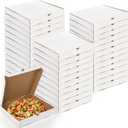 ZENFUN 40 Pack Pizza Box 10"10", White Pizza Box, Grease-Resistant Corrugated Pizza Boxes, Take Out Food Containers Packing Boxes for Pizza Cake Cookies Party Favors