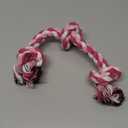 Dog Rope Toys, 3 Knots Chew Rope for Small, Medium and Large Dogs, Natural Cotton Pet Pull Toy for Tug of War and Teeth Cleaning (Pink)