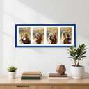 decorUhome 8x22 Picture Frames Collage Wall Decor, Display 4Pcs 5x7 Photos with Mat or 1Pcs 8x22 Unmatted, 4 5x7 Collage Picture Frames for Wall Mounting, Royal Blue