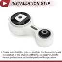 1 Pc Engine Motor Mount for Ford Focus 2006-2009 Rear Engine Mounting Silver Tone Black Metal