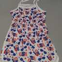 BeQeuewll Toddler girl 4th of July Outfit Tie-up Spaghetti Straps Stars USA Romper, 2T-3T Girls 4th of July Outfits