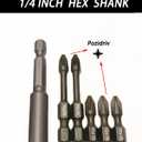 Pozidriv Screwdriver Set, PZ2 BitsDrill Bit Extension and Quick Release Bit Driver Handle for DIY or Repair