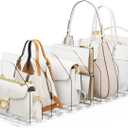 Bag & Purse Organizer for Closet, 2 Sets Adjustable Clear Handbag Storage Shelf, Plastic Clutch Dividers for Closet Organizers and Storage-Keep Purses upright (2 Sets)